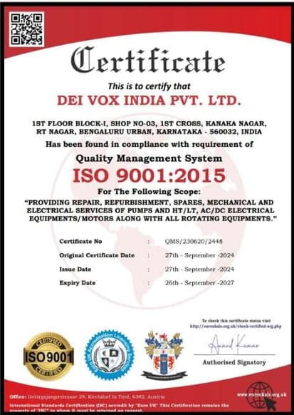 ISO 14001:2015 certificate
