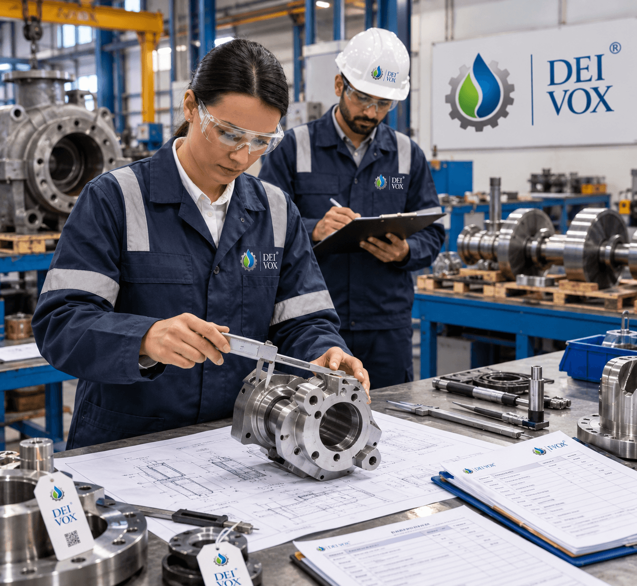 Engineering inspection of a pump component for reverse engineering